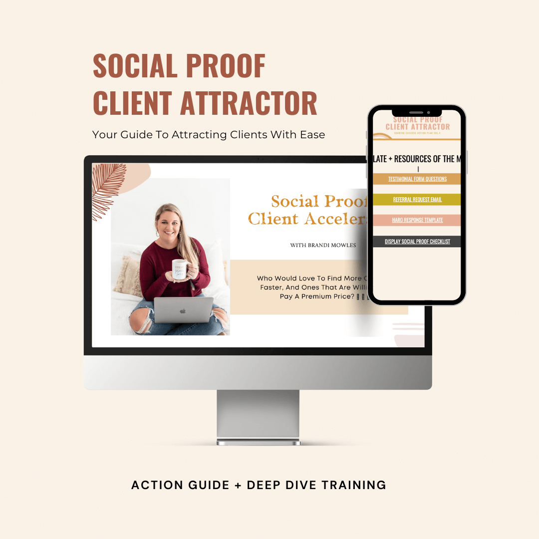 social proof client attractor mockup with laptop and cellphone