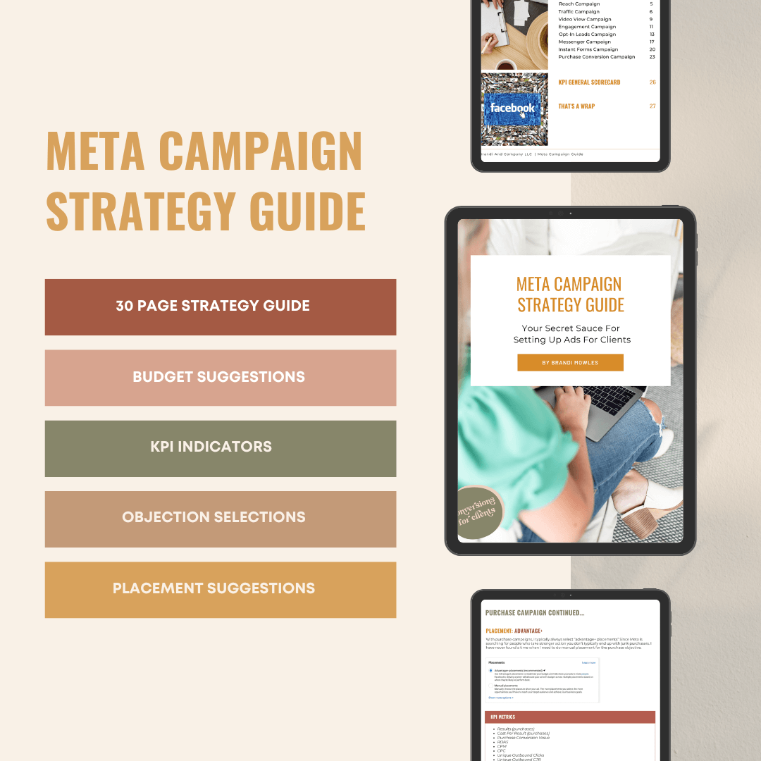 META CAMPAIGN STRATEGY GUIDE LIST OF WHAT YOU GET AND MOCKUP