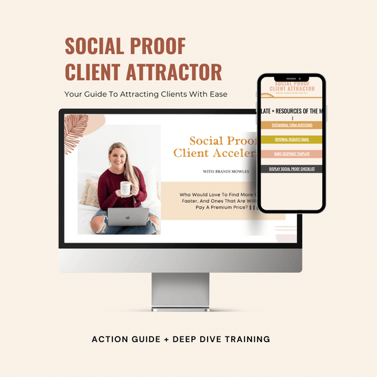 social proof client attractor mockup with laptop and cellphone